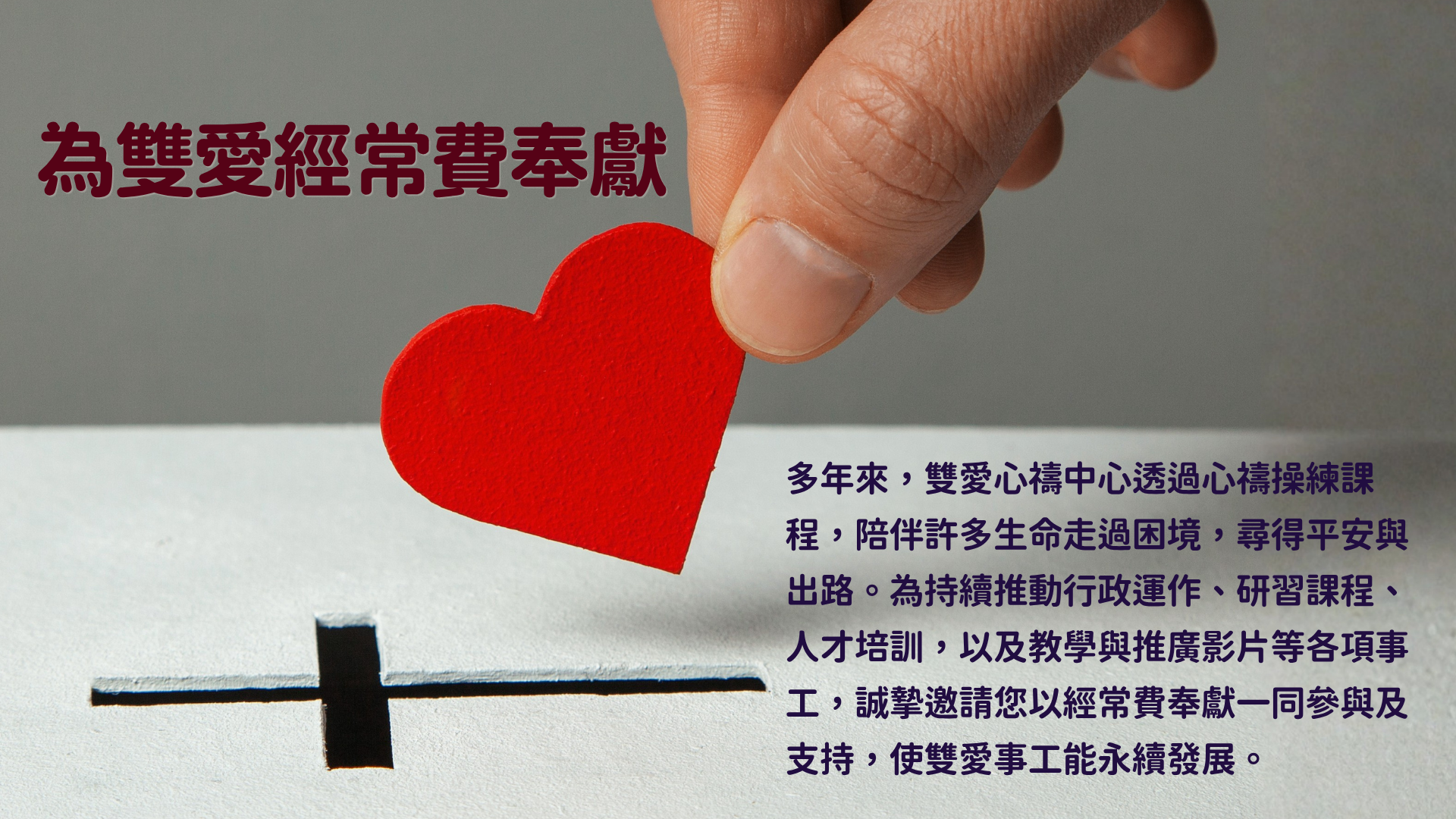 雙愛官網 奉獻募款圖